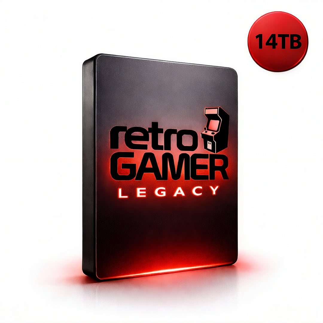 14TB · 100K+ Games · Hyperspin · CoinOps · LaunchBox · RetroBat · TecknoParrot · KODI